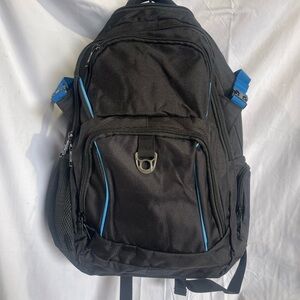 Mercury Black Backpack with Blue accent color